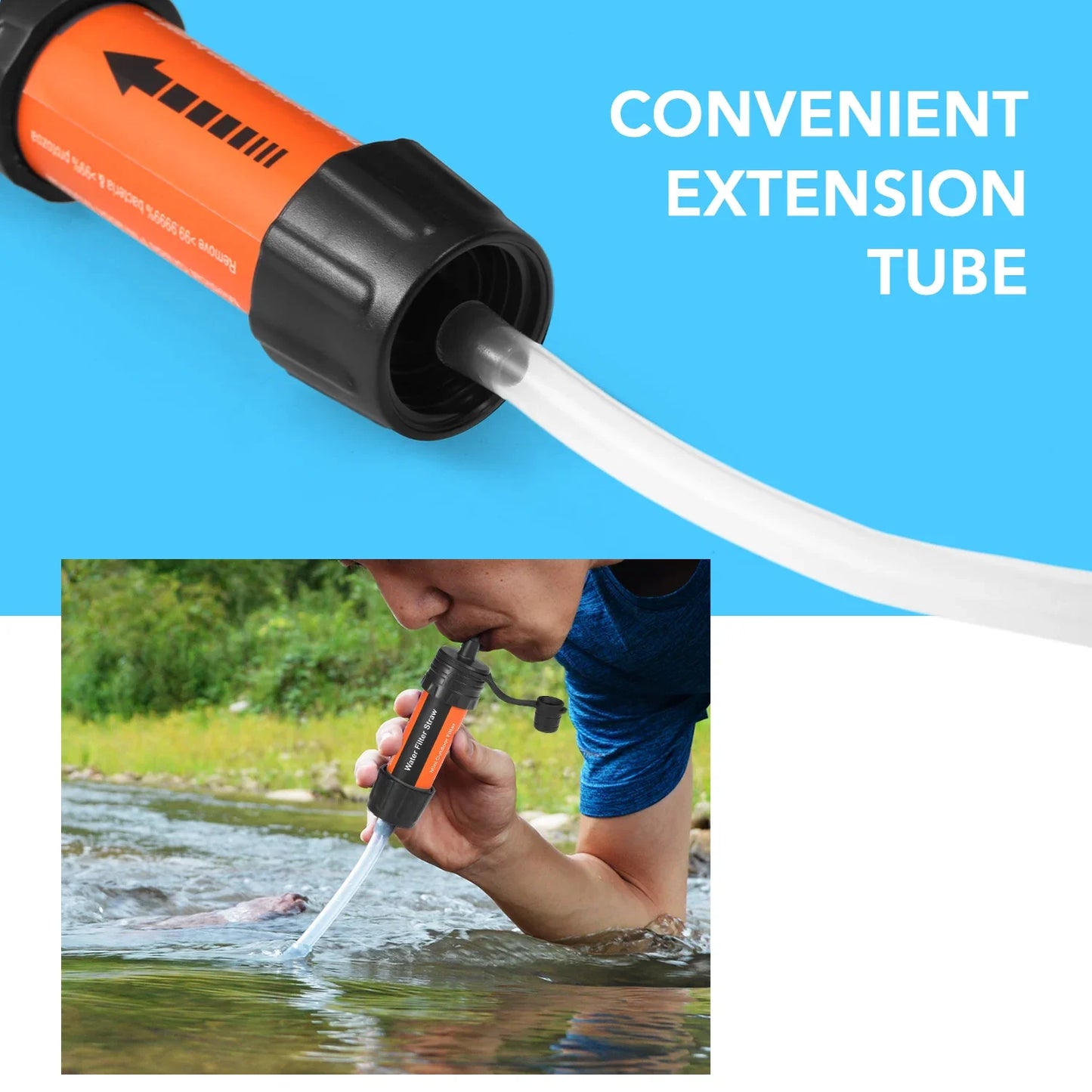 Outdoor Survival Water Filter Straw Camping Equipment
