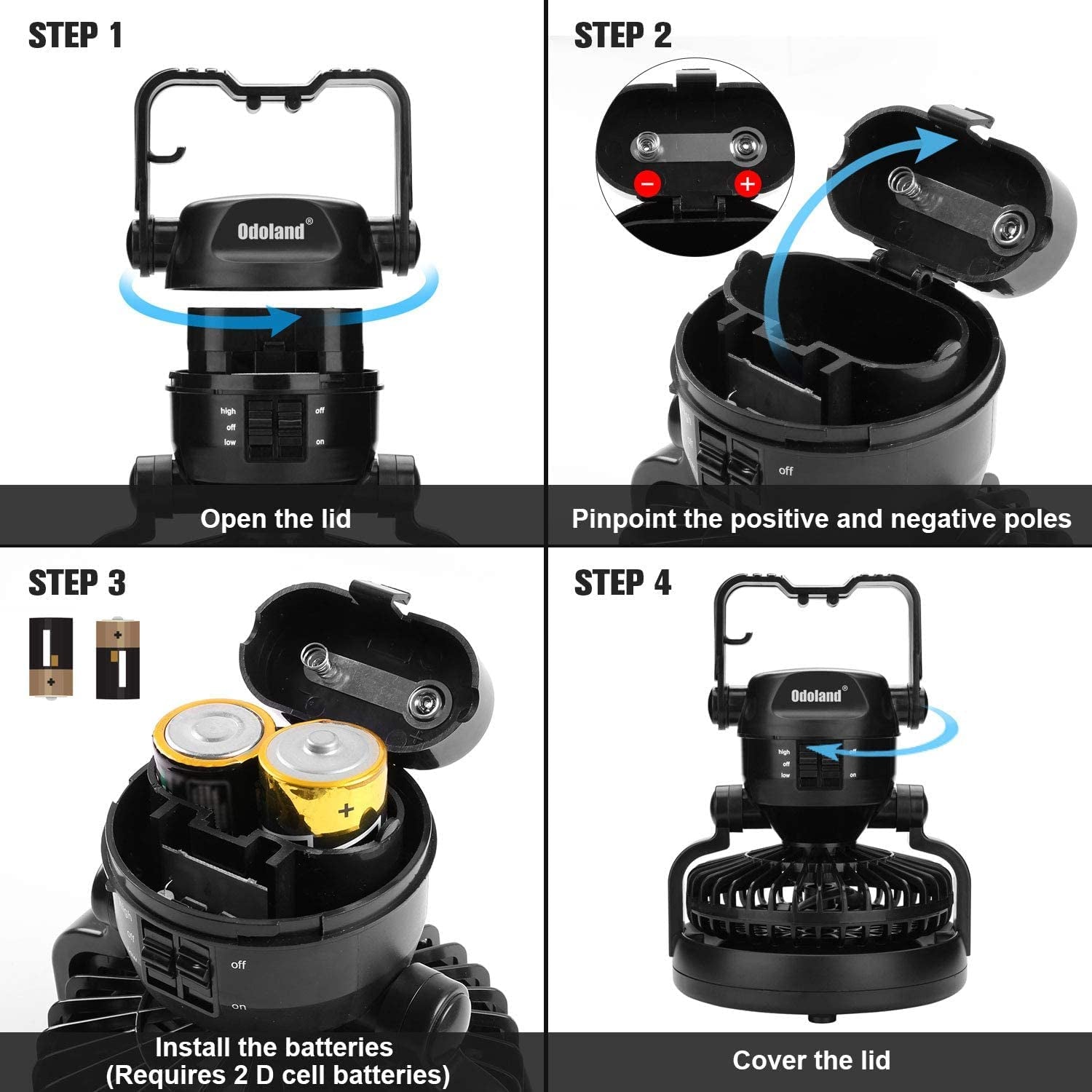 Portable LED Camping Lantern with Ceiling Fan - Hurricane Emergency