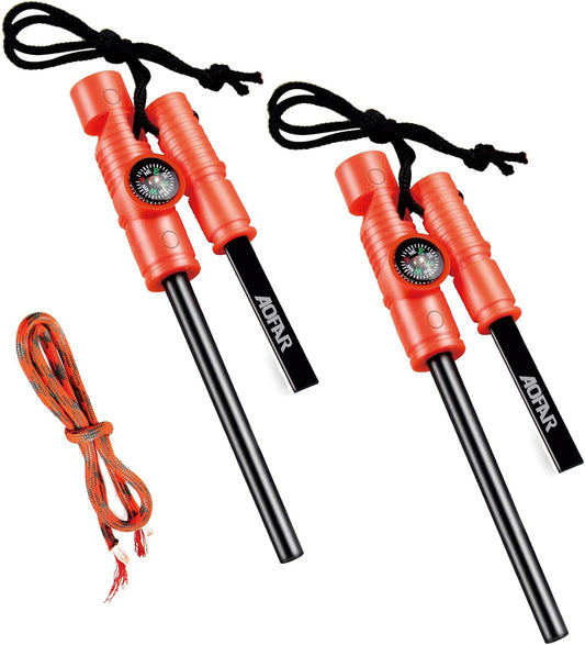 Fire Starter Af-381/Af-381Plus Fire Steel with Paracord and Whistle for Camping, Hiking, Hunting, Backpacking, Boating, Emergency Rescue…
